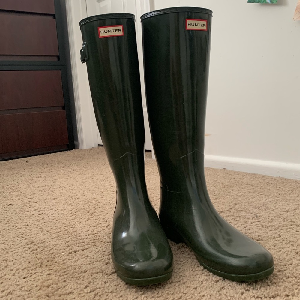 COPY - GLOSSY TALL Green Hunter Boots
